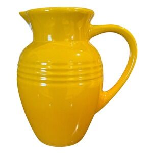 Le Creuset Stoneware Pitcher/Jug Yellow Orange Ombre 9" Excellent Condition